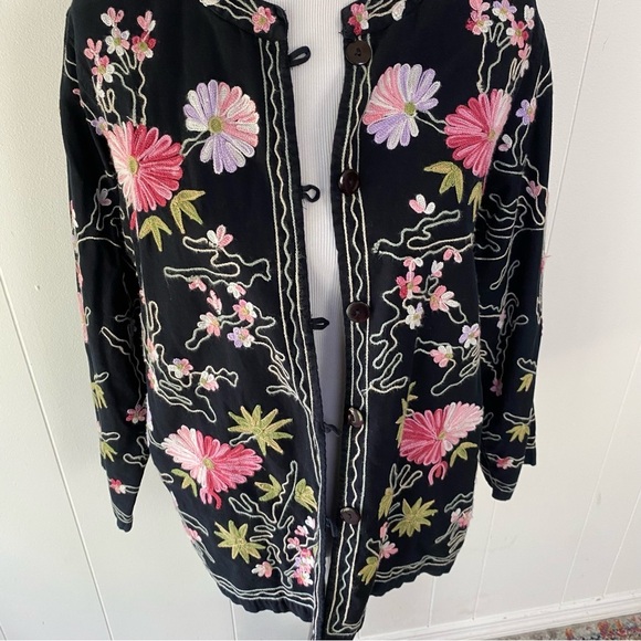VTG Bedford Fair Embroidered Jacket Sz 1X W Floral Dark Romantic Y2K Fairy Boho - Picture 11 of 16
